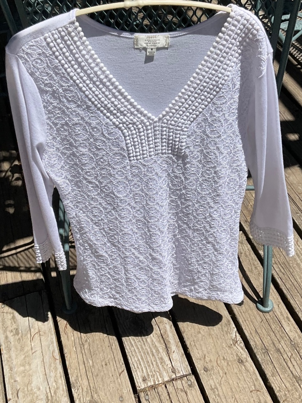 Simple Spring Summer White textured Tunic